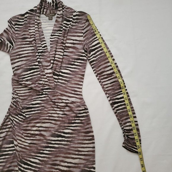 Tommy Bahama Women's Tiger Tide Animal Print V-Neck Long Sleeve Dress Size XS/TP - Picture 13 of 16